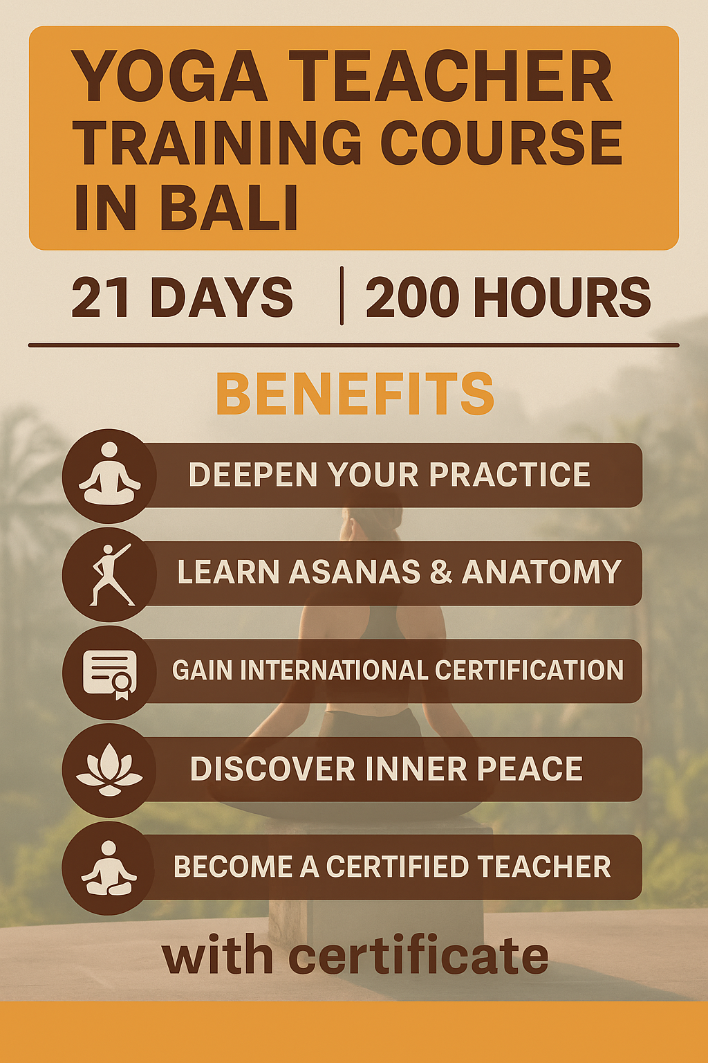 200-Hour Yoga Teacher Training Course in Bali with Certificate